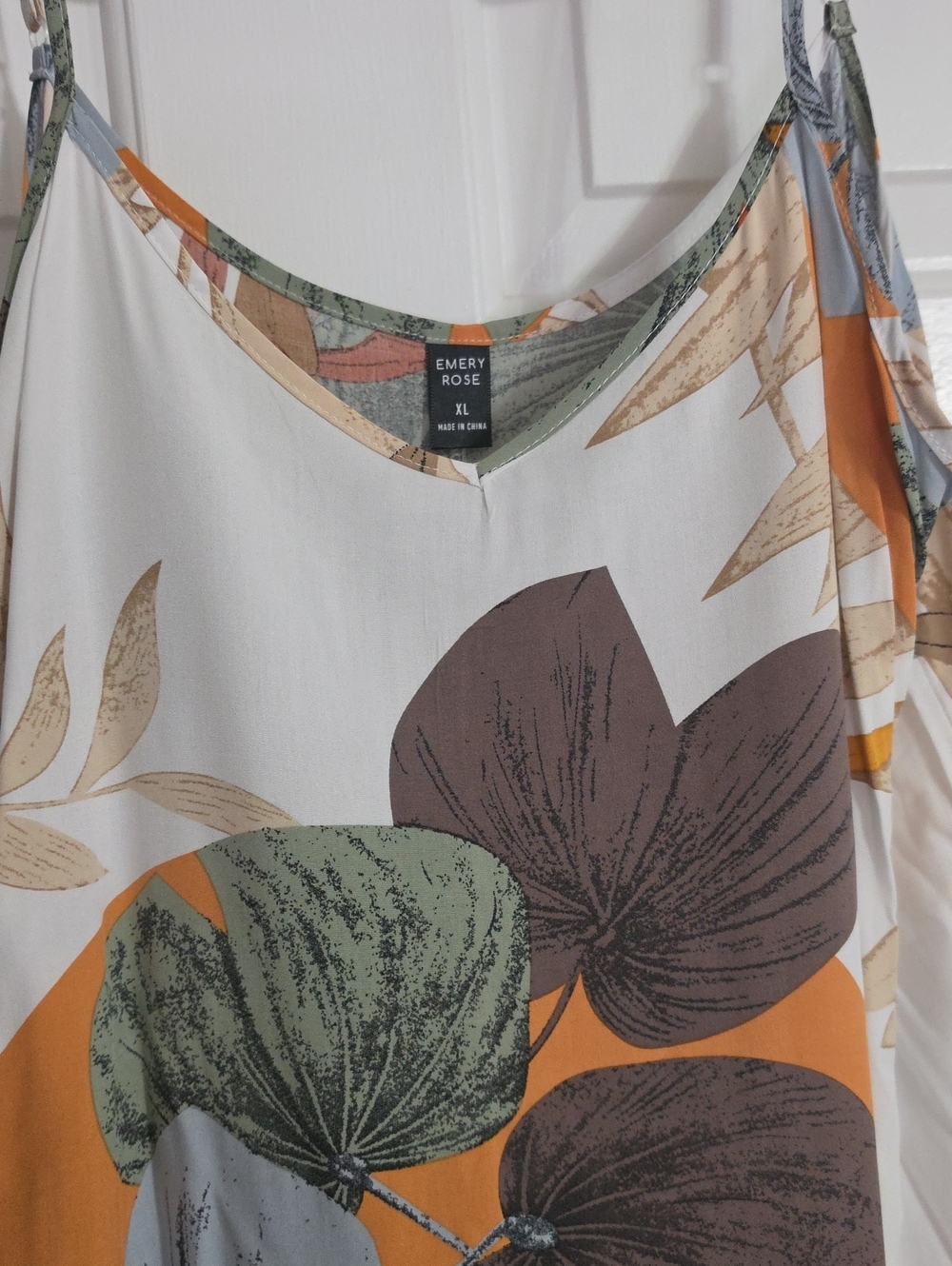White Maxi Dress with Mustard, Olive & Brown Floral Print - Picture 4 of 4